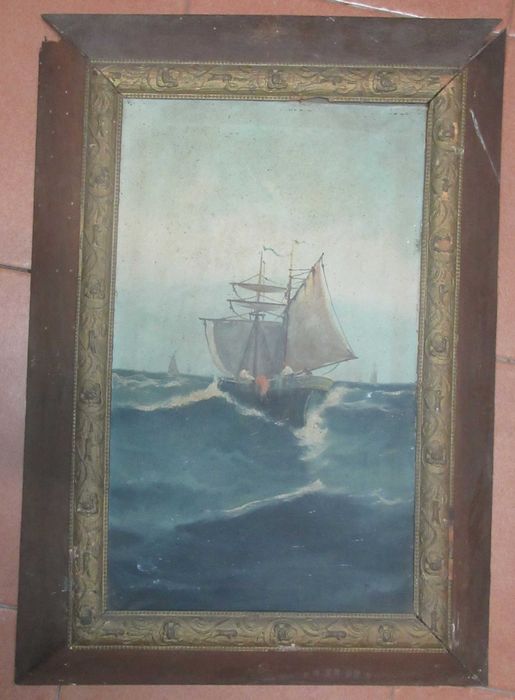 Tela muito antiga assinada a identificar