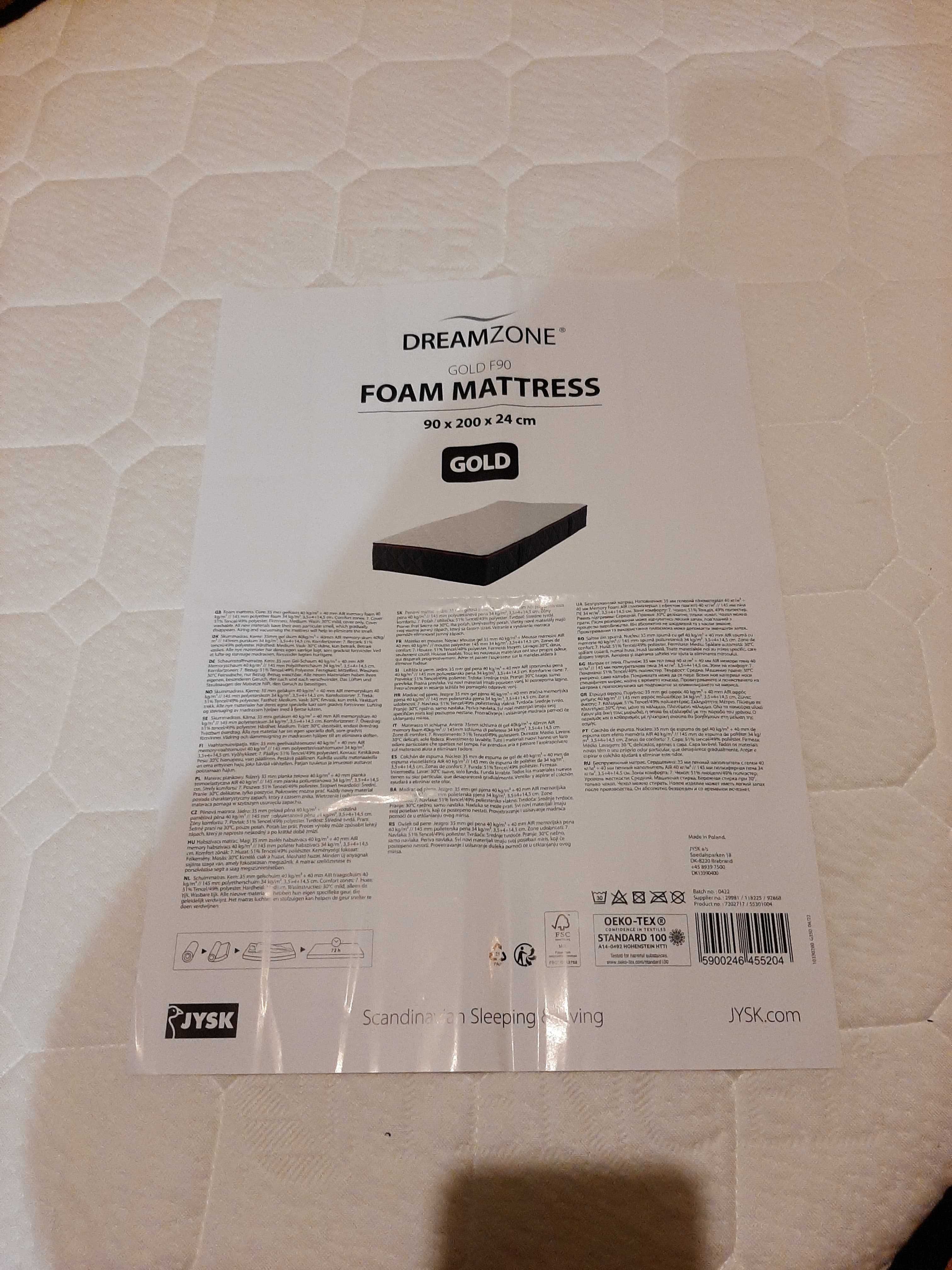 Materac DreamZone Gold F90 Foam Mattress