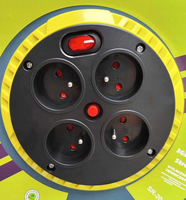 PRZEDŁUŻACZ BĘBNOWY 50m 3x2,5 NA Bębnie Budowlany Ogrodowy