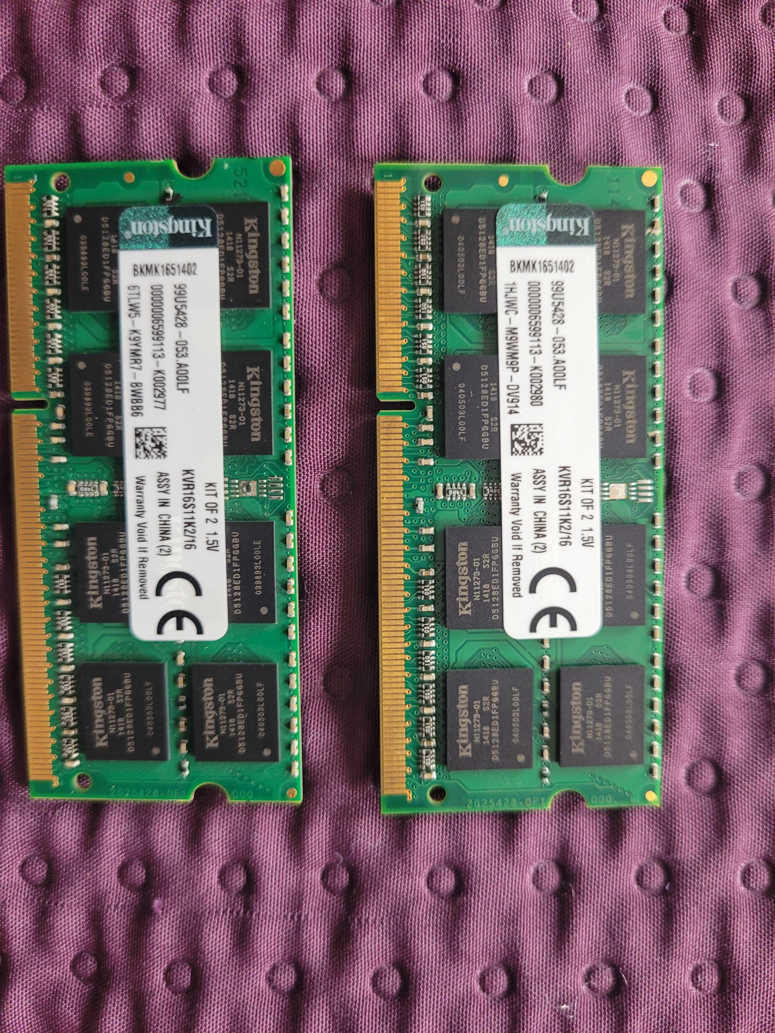 RAM Kingston DDR3 16GB (2x8GB) KVR16S11K2/16 PC3-12800 CL11 1600 MHz
