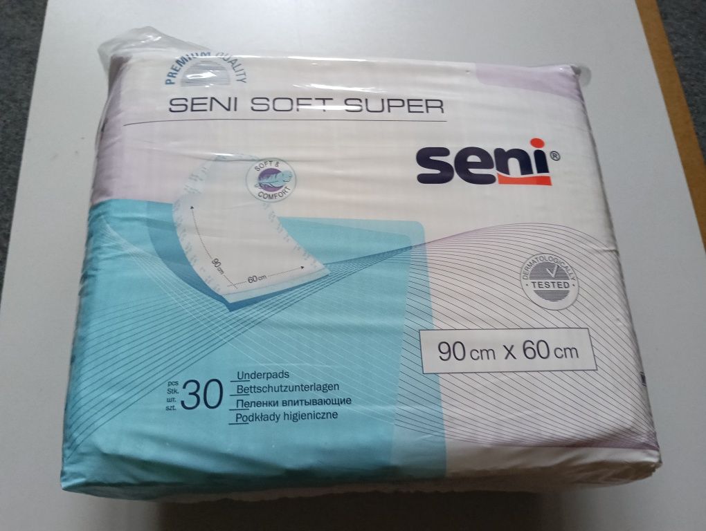 Seni Soft Super 90x60 cm – podkłady higieniczne (30 szt.) – NOWE, oryg