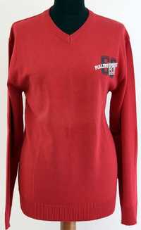Sweter czerwony w szpic ze ściągaczem marki John Baner R 44/46
