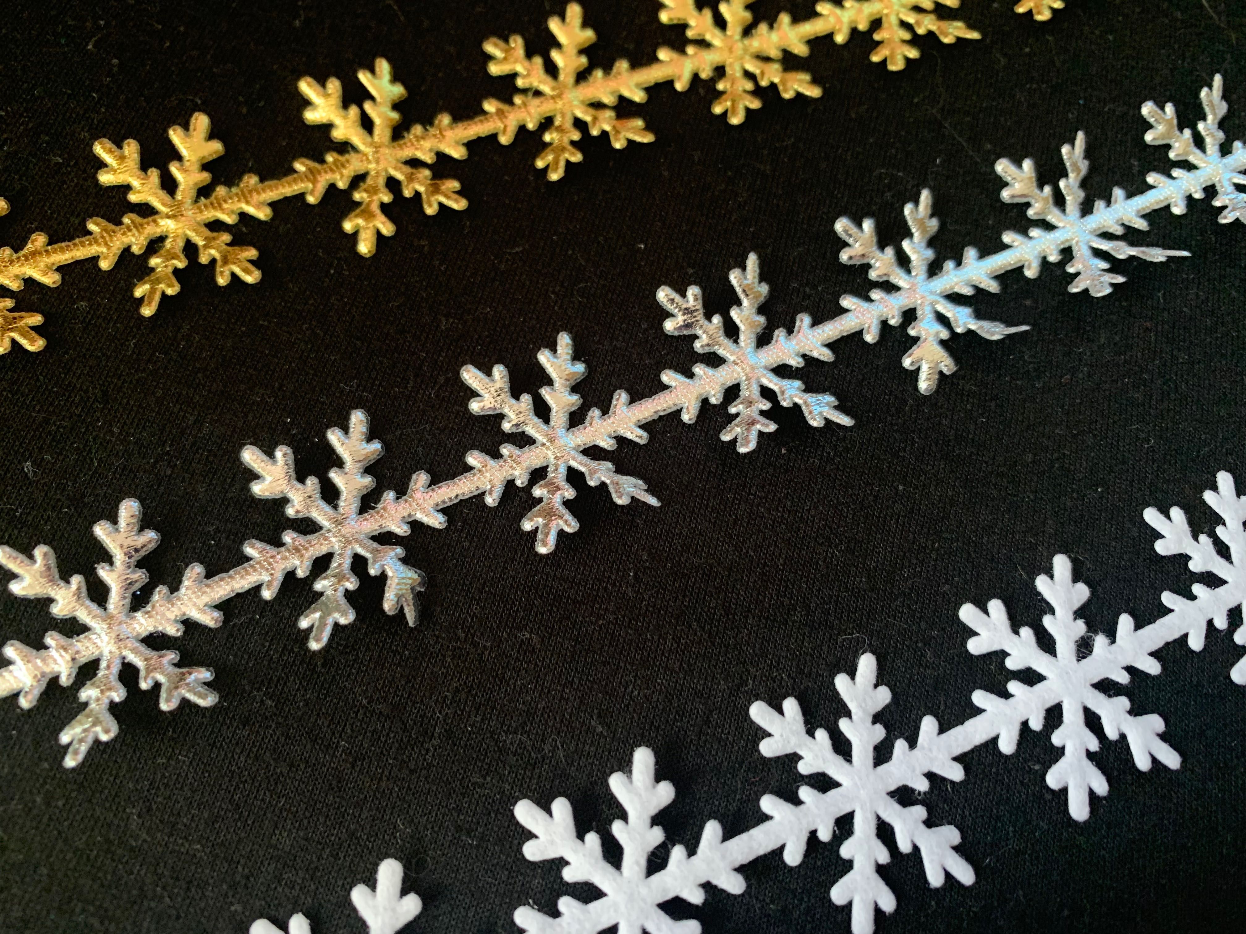 Стрічка текстильна Сніжинки 10 ярдів