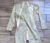 745/ OD RĘKI Kombinezon catsuit XXL transparentny LATEX CHLOROWANY 0,4