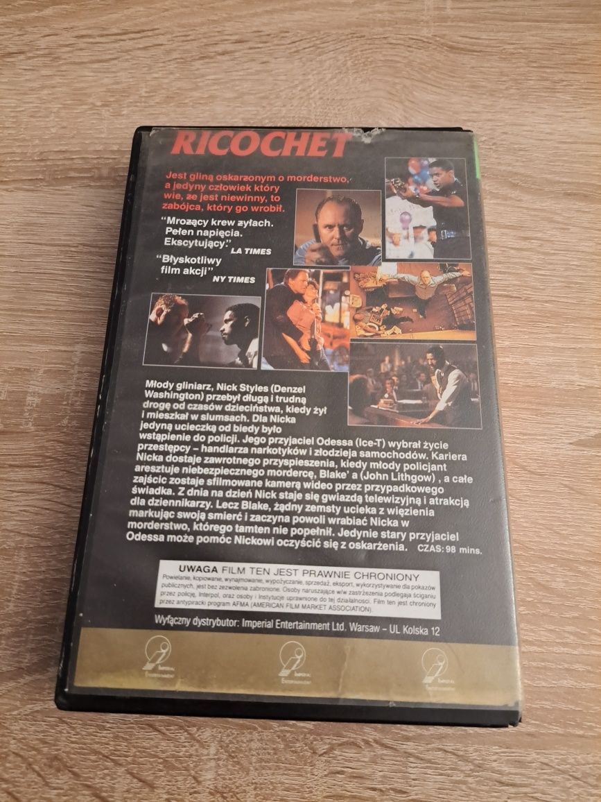 Rykoszet- Denzel Washington, John Lithgow, Ice-T- Vhs Polski Lektor