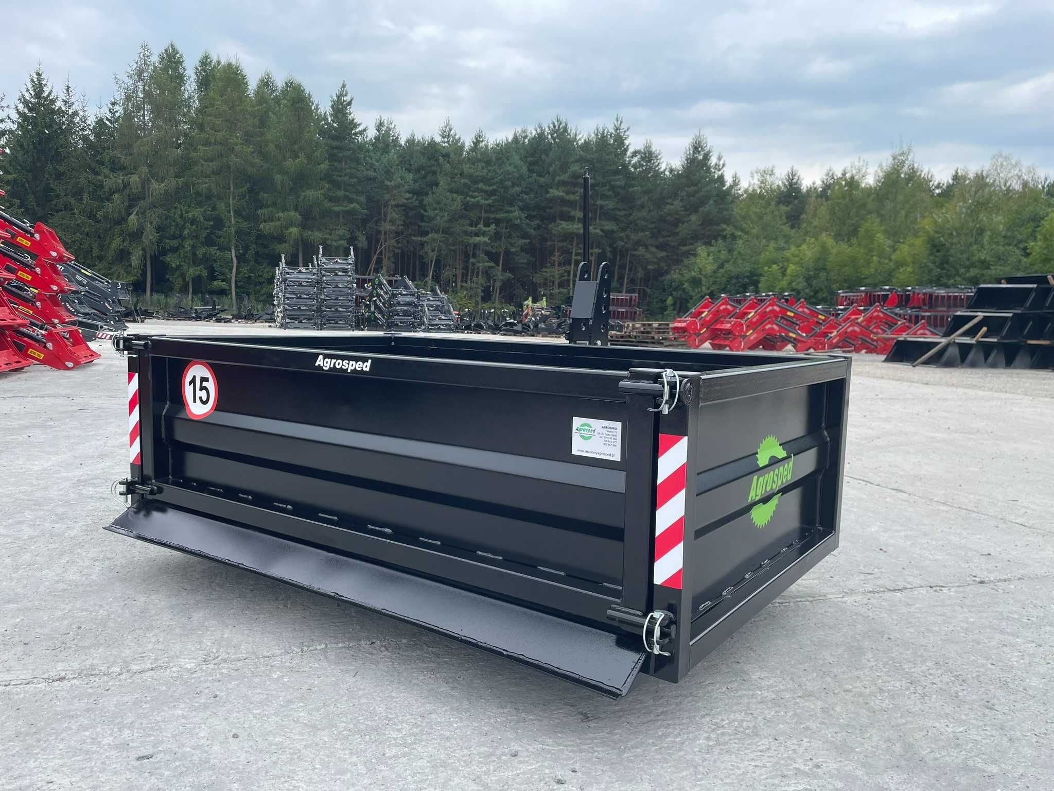 Skrzynia transportowa paka 1,65 m tuz tył/przód uchylna z lemieszem
