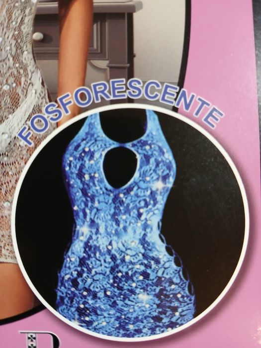 Bielizna damska nocna białą fosforescente body stocking