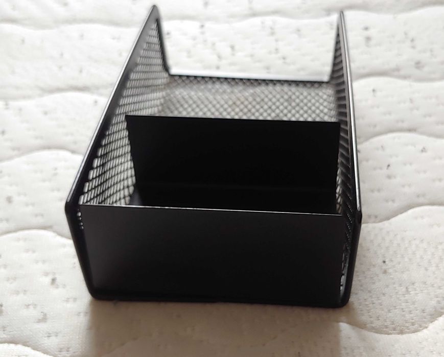 Przybornik/Organizer Na Biurko Metalowy 3 Komory Czarny