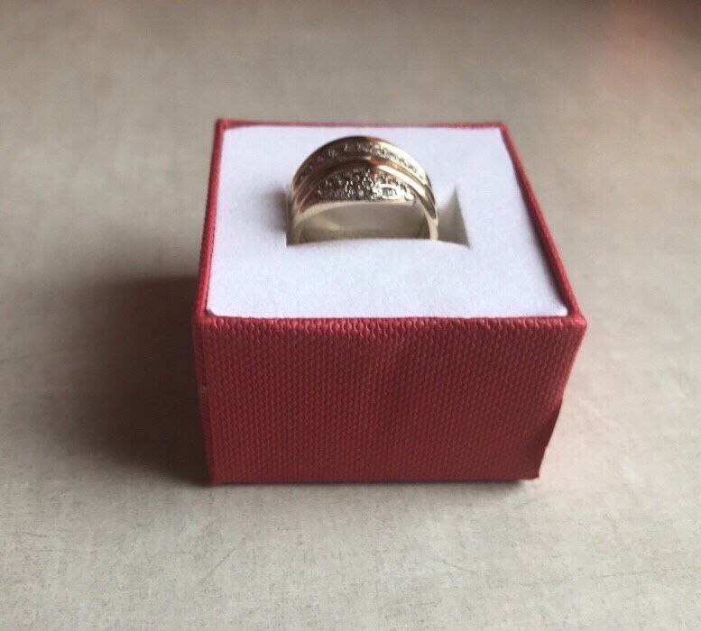 Duży gruby złoty pierścionek obraczka złoto 585 Apart linka obrączki