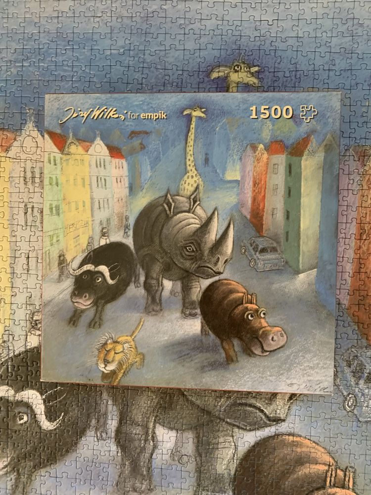 Puzzle Trefl 1500. Józef Wilkoń. Ucieczka z Zoo III