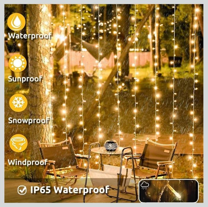 Joysing Bożonarodzeniowa Kurtyna świetlna 6 m x 3 m 600 LED