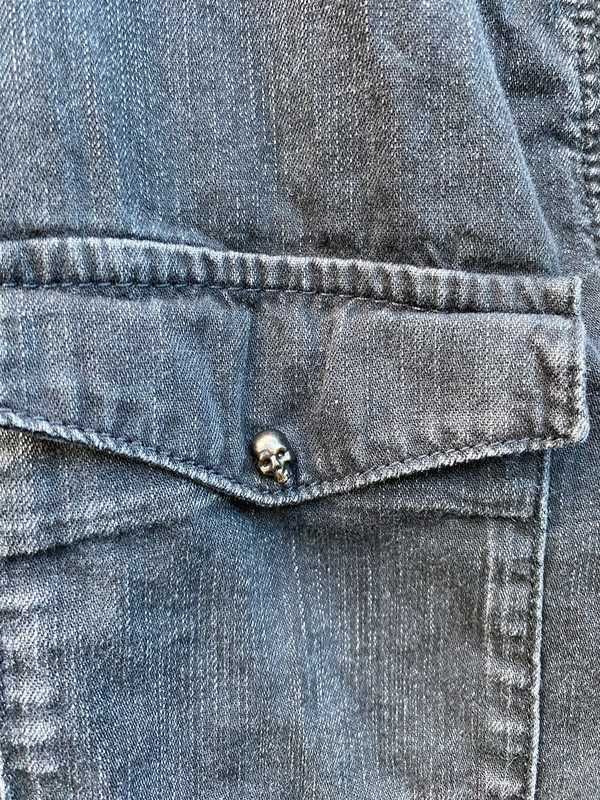 Koszula jeansowa denim The Kooples r.M/L czarny Skull alternative y2k