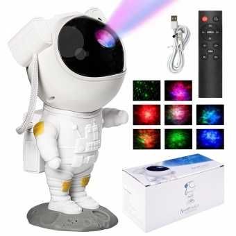 Projektor Gwiazd ASTRONAUTA | Lampka Nocna z 8 Trybami Świecenia