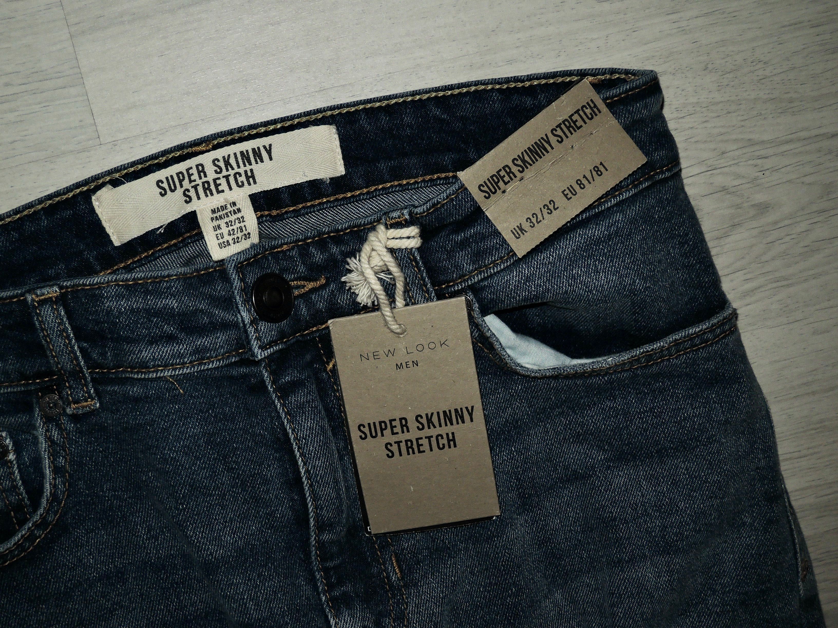 Nowe dżinsowe spodnie z dziurami  New Look  Men super skiny XS