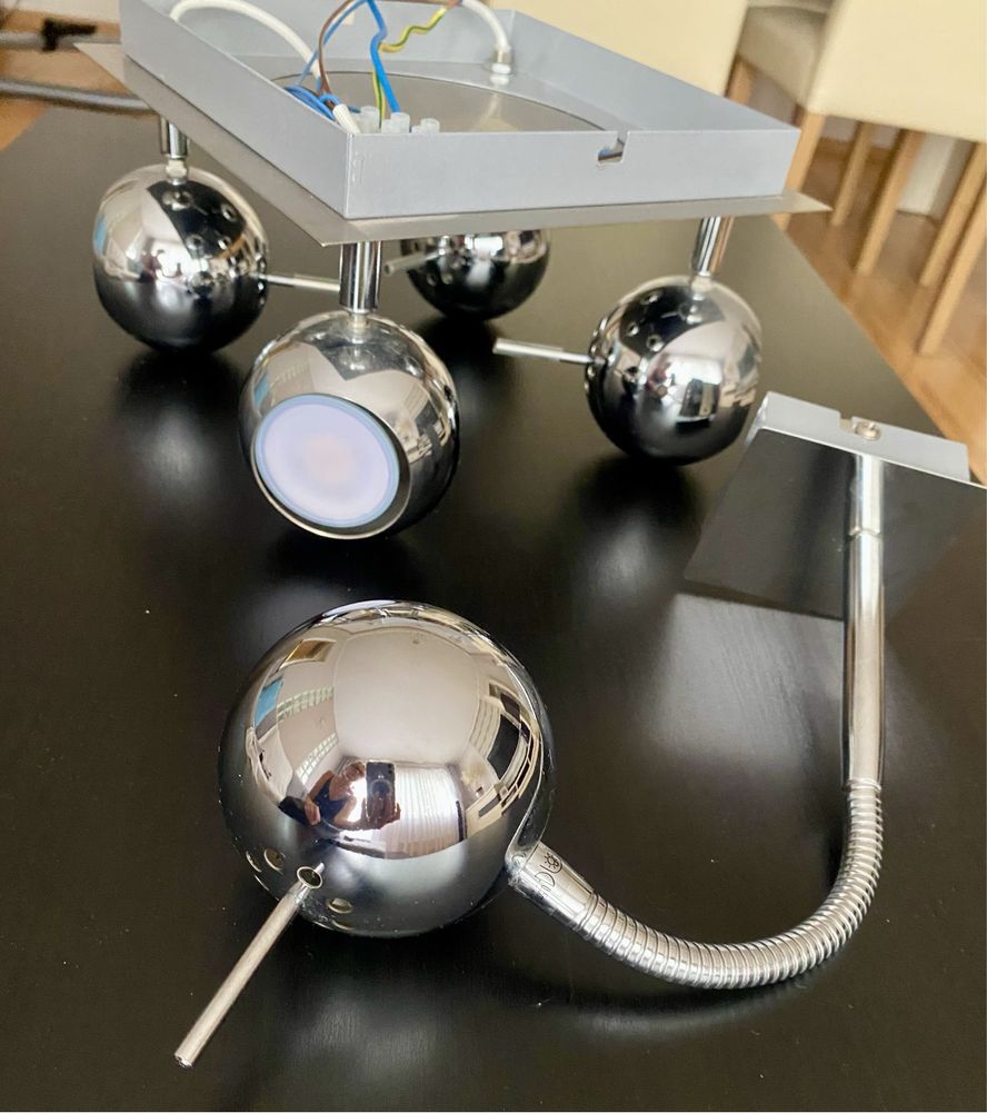 Lampa + kinkiet chrom
