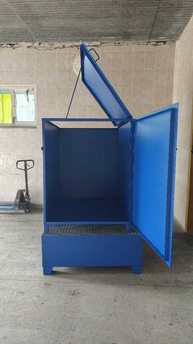 Kontener na zużyte świetlówki w zestawie z wanną PFLT