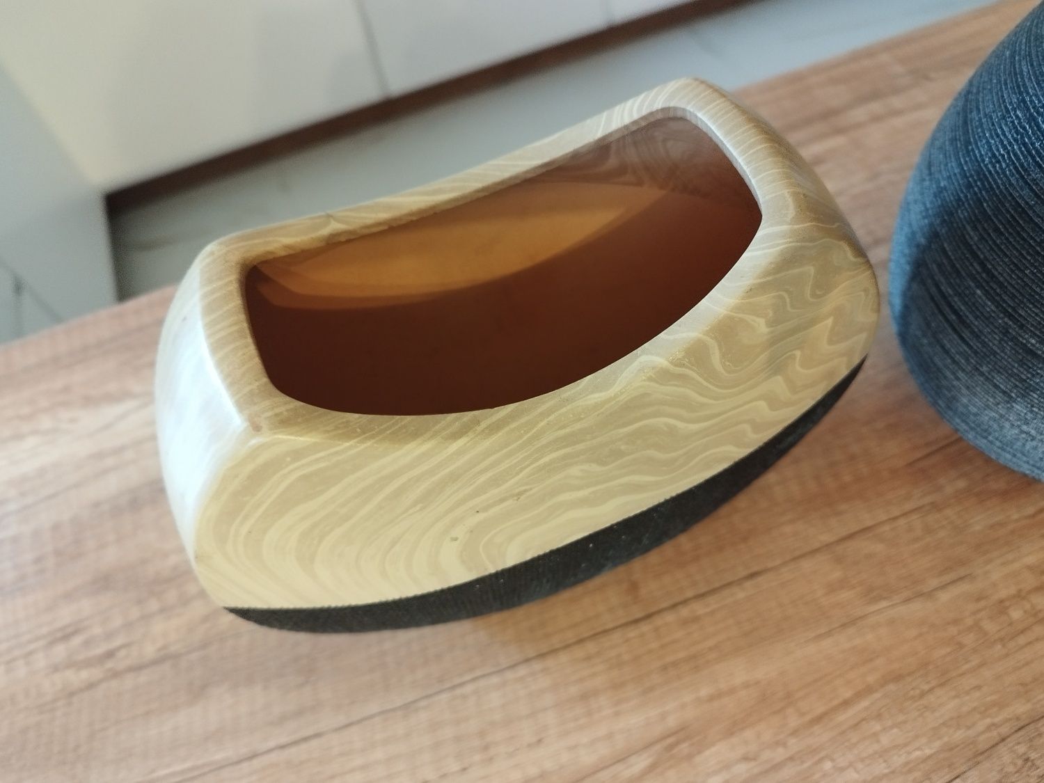 Wazon 2szt ozdoba ceramiczna loft beżowo czarny boho