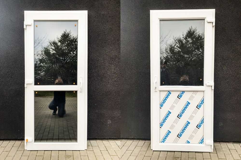 Drzwi zewnętrzne PCV 110x210 białe SKLEPOWE BIUROWE * NOWE od reki