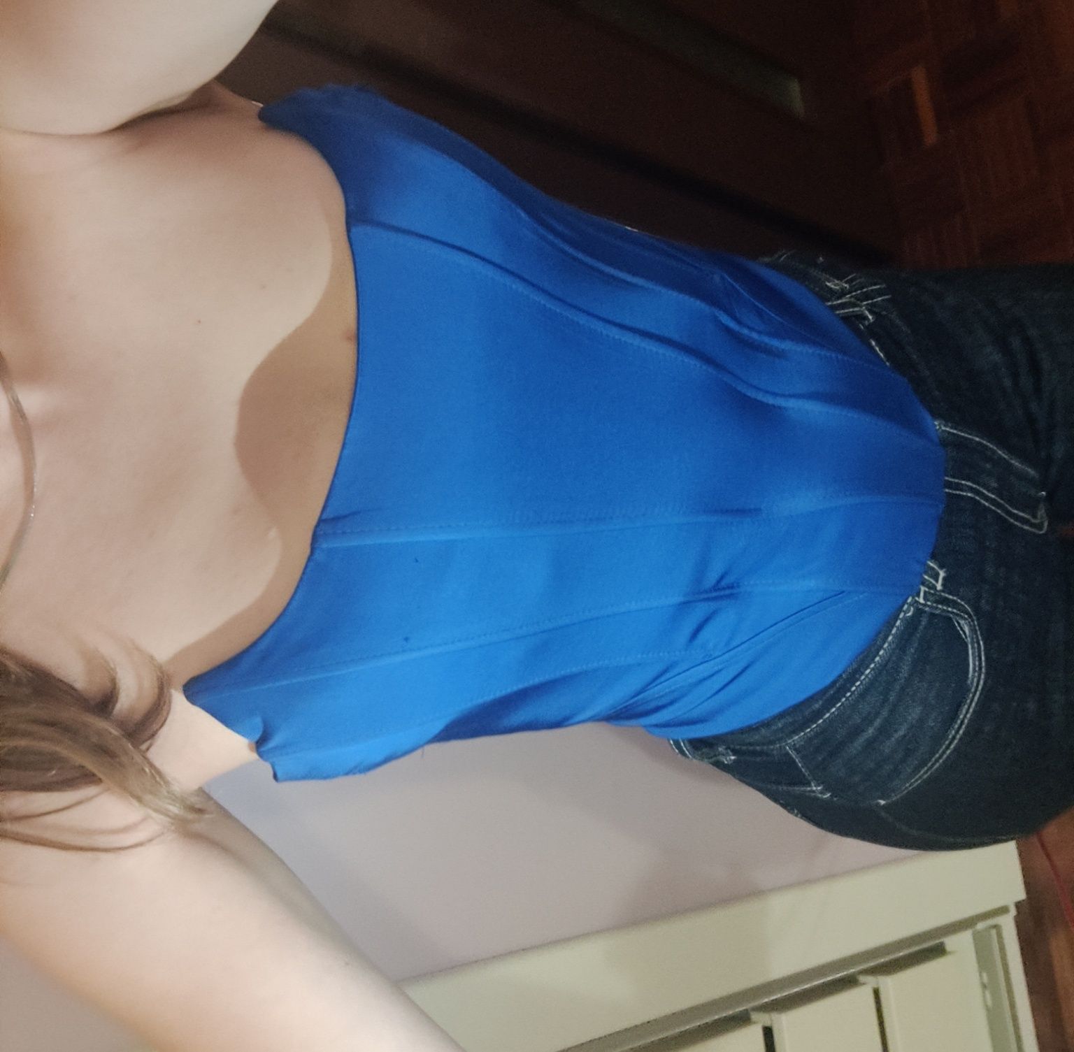 Top/corset azul da Zara