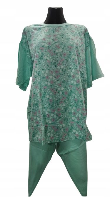 Piżama Damska Bawełna Krótki Rękaw Turkus 3Xl