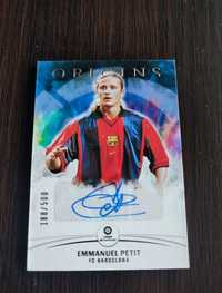 Emmanuel Petit karta auto autograf FC Barcelona panini chronicles