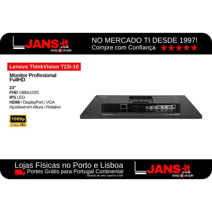 Lenovo ThinkVision T23i-10 | 23″ | FHD | 16:9
