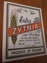 Zabytkowe Stare etykiety Wódka Żytnia etykieta z PRL Polmos Zielona Gó