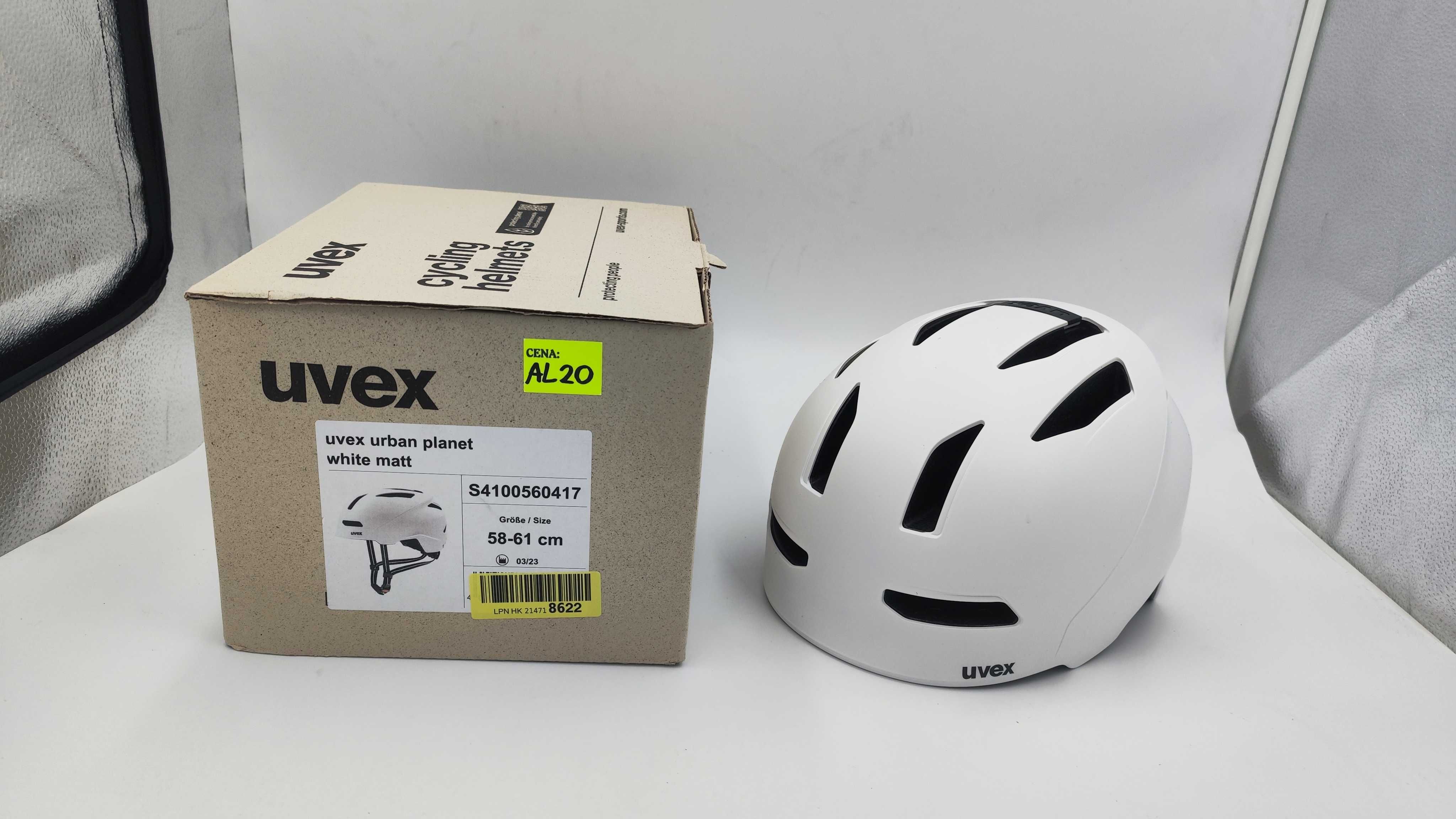 Kask rowerowy Uvex Urban Planet biały mat r. 58-61 cm (AL20)