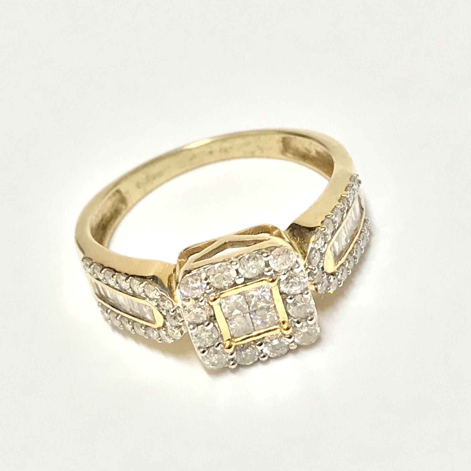 Złoty PIERŚCIONEK 9K cudowne BRYLANTY 0.75ct CUD