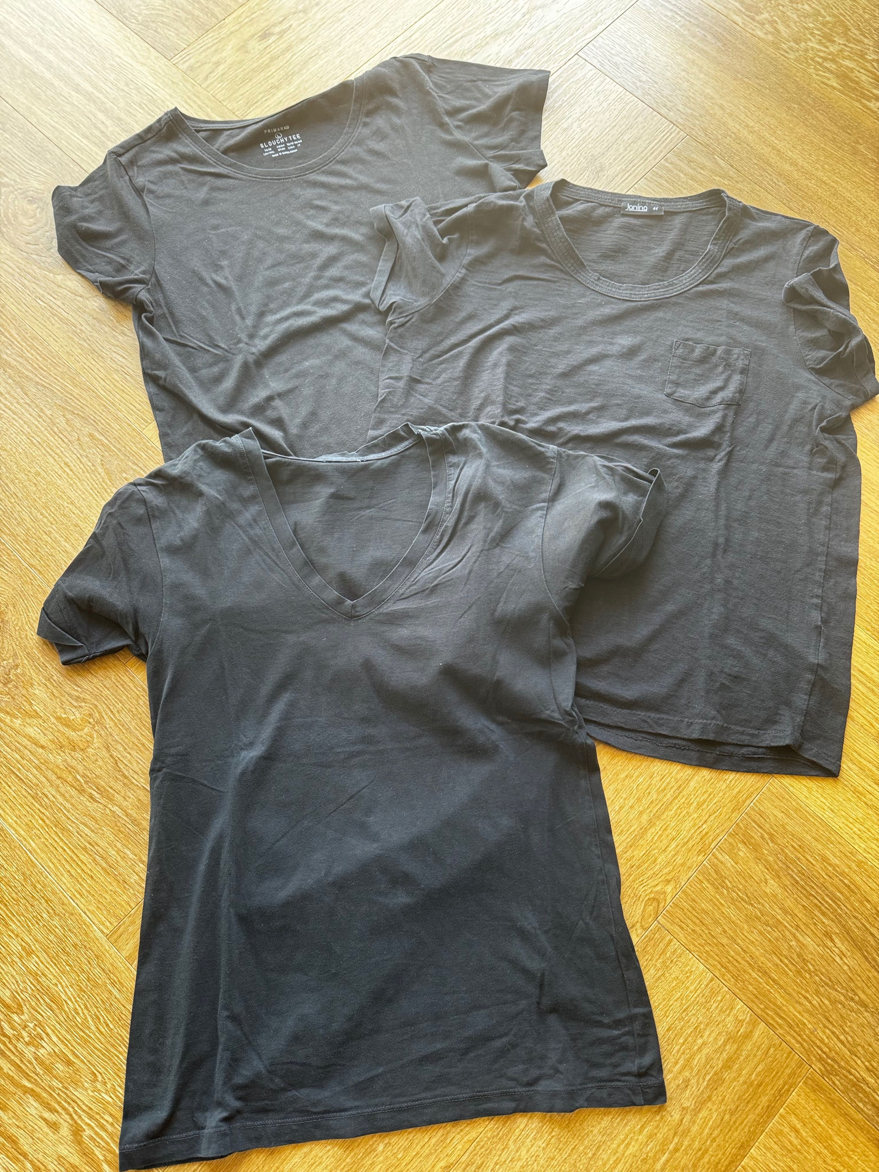 T-shirty bluzki 3 szt czarne L 42 Primark Janina