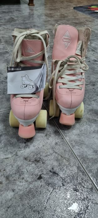 Patins paralelo Rosa 36 como novos garantia