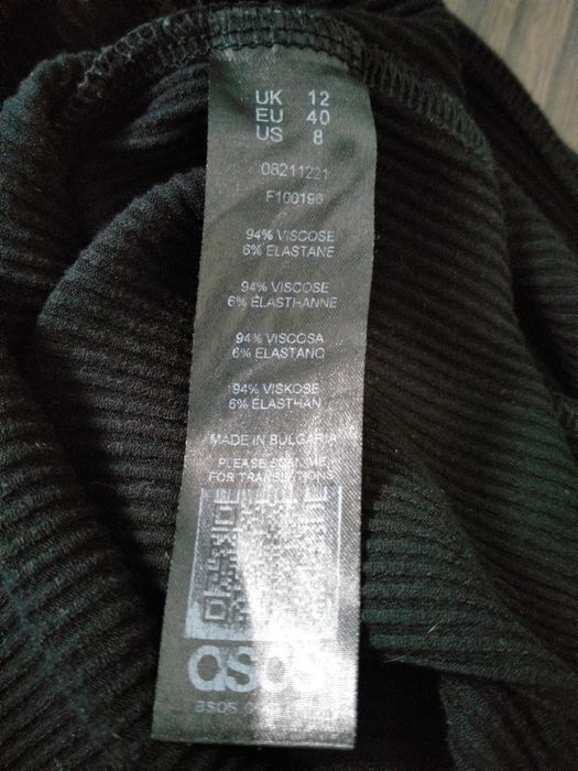 Spódnica czarna prążki midi ASOS 40