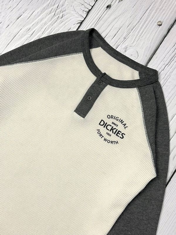 Dickies Koszulka Longsleeve Teksturowa na Guziki Męska Logowana