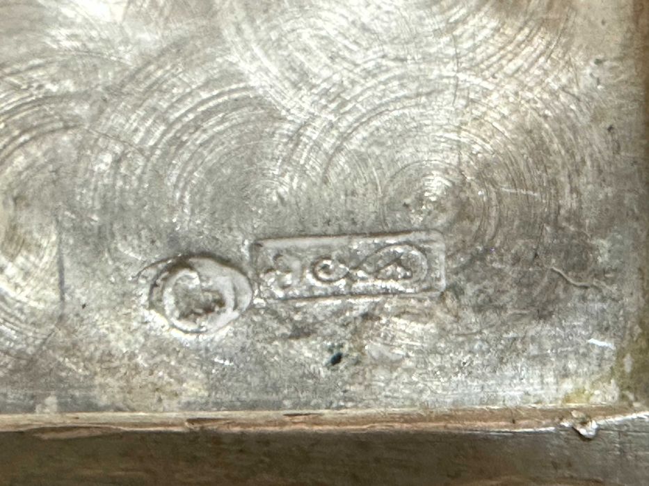 Stara srebrna puderniczka - Polska - pr. 800