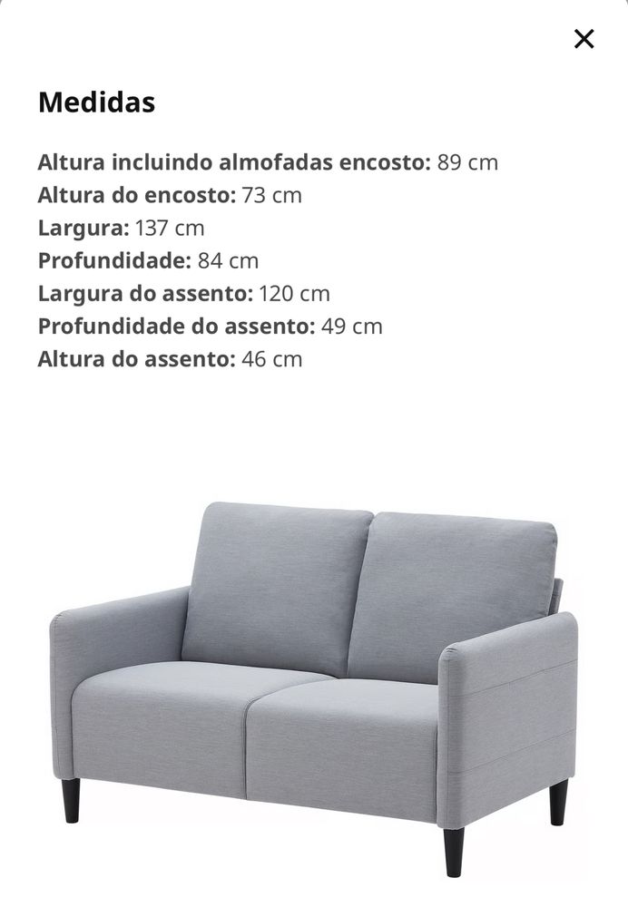 Sofá 2 lugares ikea