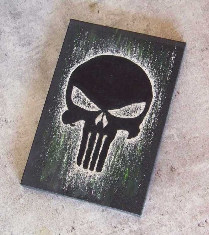 Punisher Obraz ręcznie grawerowany na blasze... Staloryt