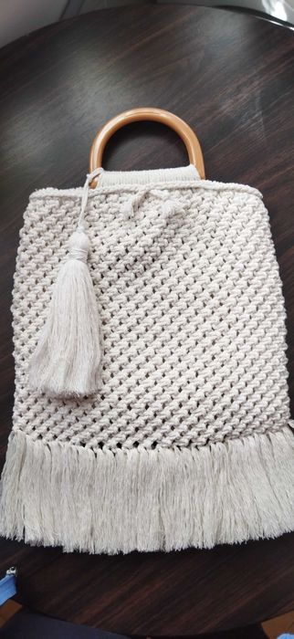 Bolsa macramé de algodão