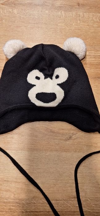Czarna czapka wełniana zimowa Reima misiu 52