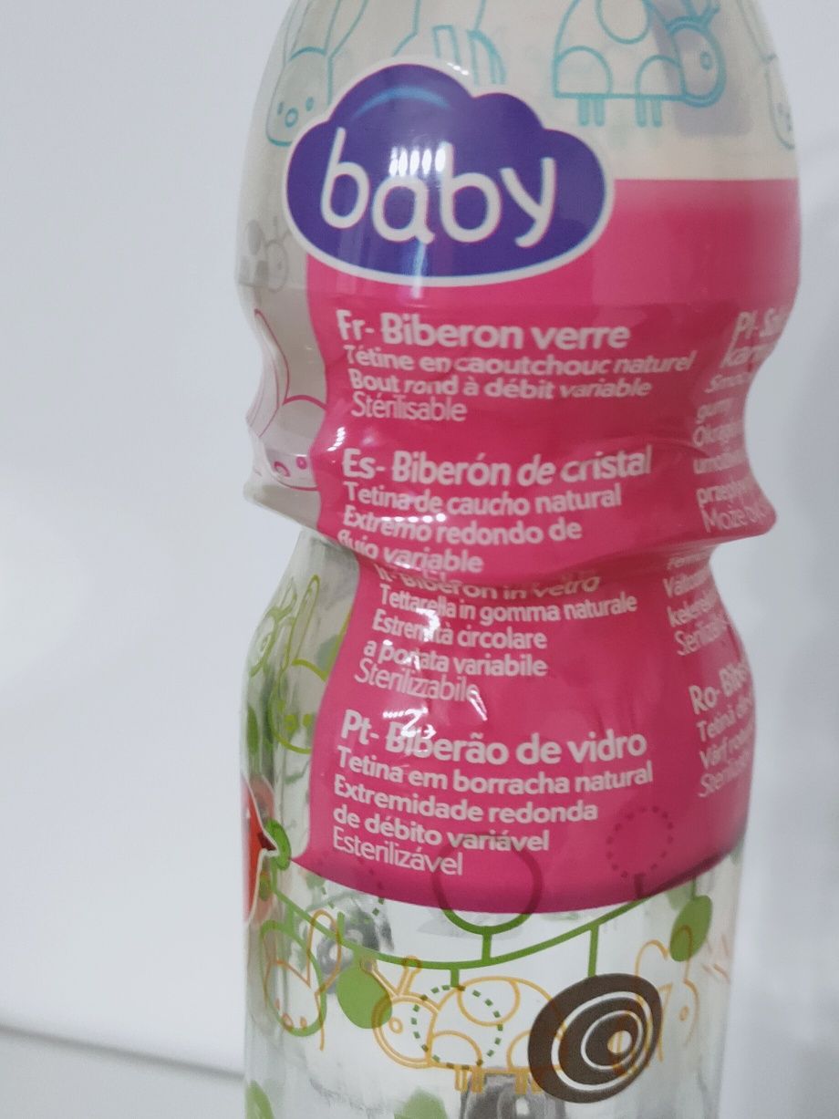 Biberão de vidro 240ml novo a estrear