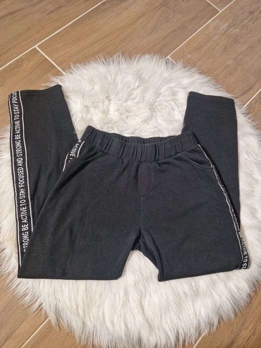 Spodnie na gumce z lampasami L