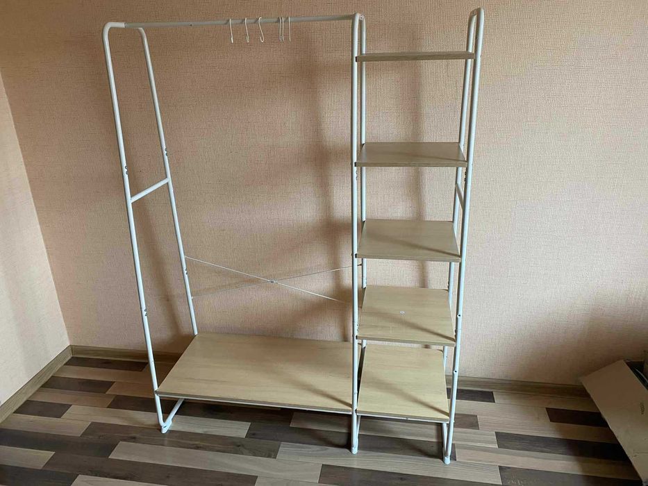 Wieszak stojący płyta MDF Vasagle odkryta szafa biały półka