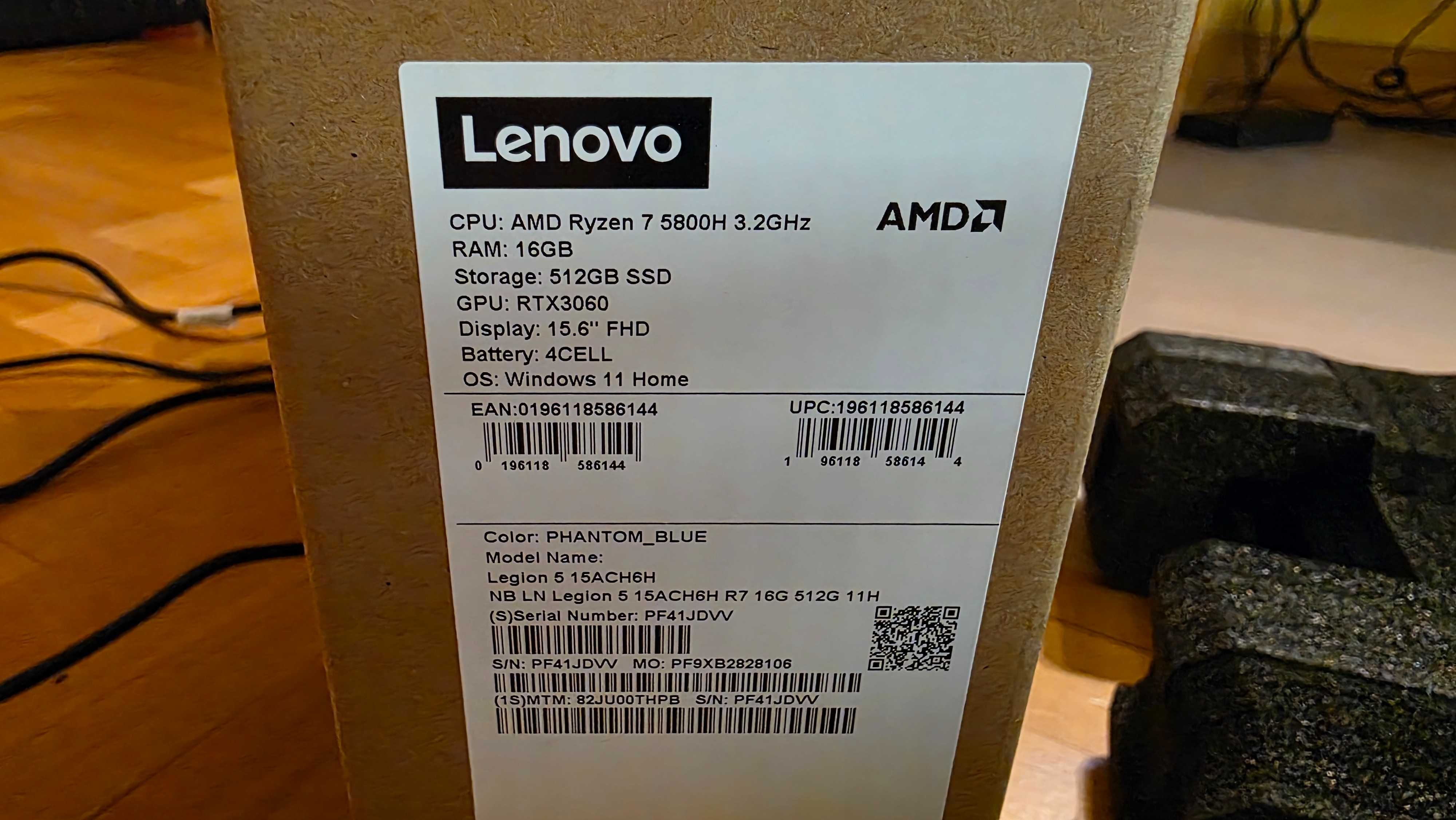 Lenovo Legion 5-15 Ryzen 7 5800H/16GB/512/Win11 RTX3060 - nówka!