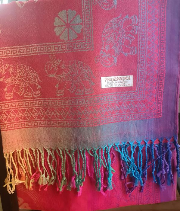 Okazja. Nowa cena. Luksusowy szal, 100% kaszmir.