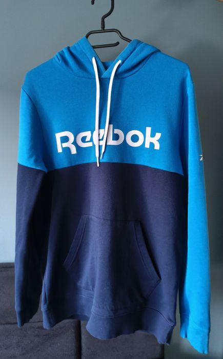 REEBOK BLUZA Z KAPTUREM rozmiar M granatowa/niebieska