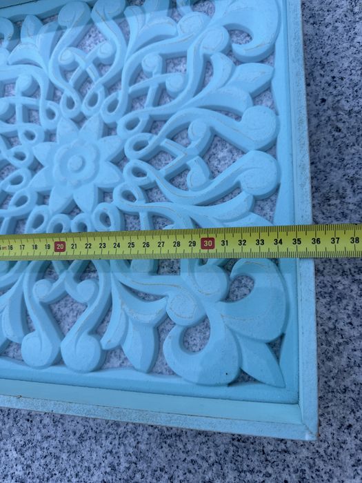 Taca ażurowa 2 tace z plyty drewnianej i szkla