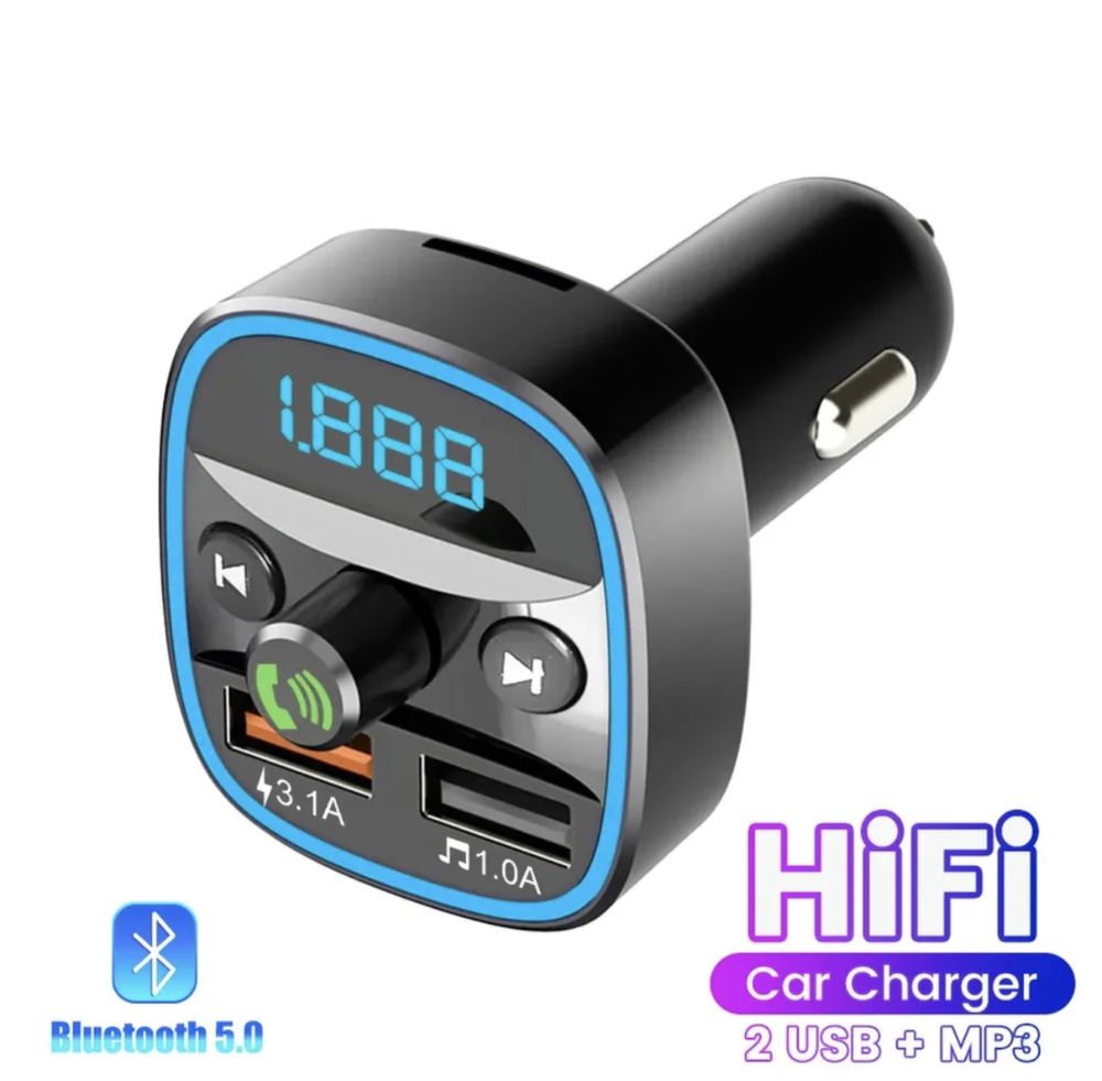 Автомобільна швидка зарядка USB Bluetooth 5,0 15 Вт fm-передатчик