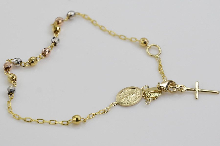 Złota bransoletka różaniec "Dolce Gab" 14k diament rbc001ywr Gdańsk