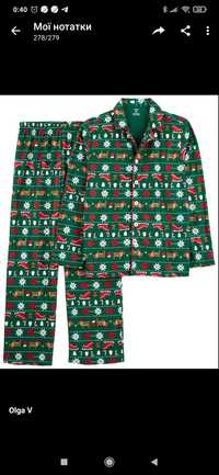 Флісова утеплена піжама XL-XXL Carter 's з новорічним принтом. Унісекс