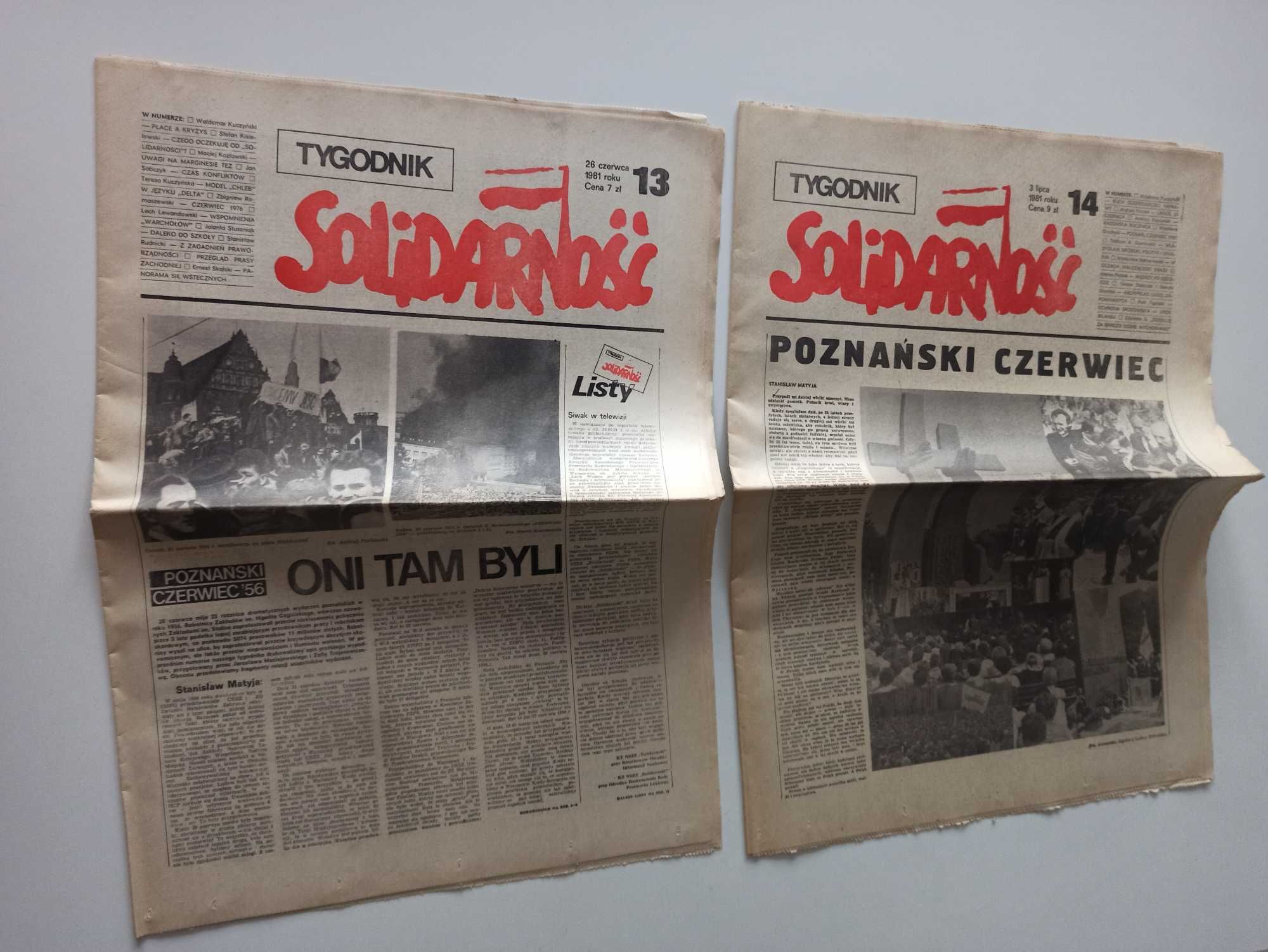 Solidarność Gazeta Tygodnik 15 szt 1981 oryginały unikaty stan wojenny