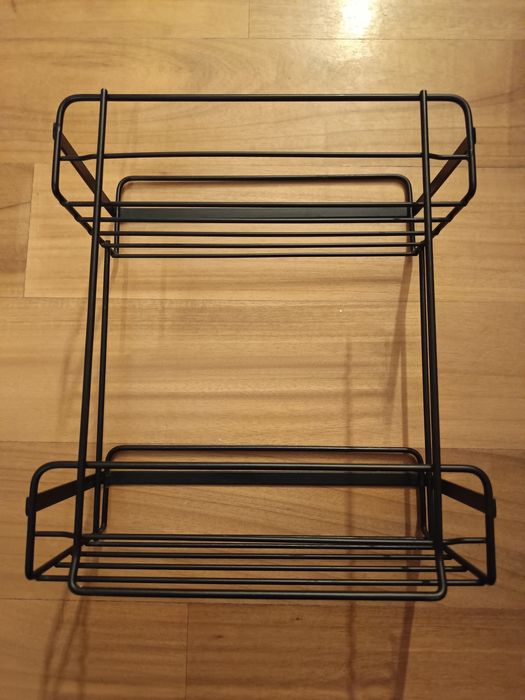 Półka łazienkowa druciana czarna pod prysznic bez wieszaków